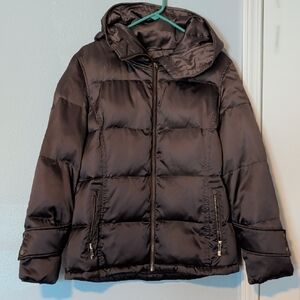 Calvin Klein Women’s Puffer Jacket - Size Large - Espresso Satin Finish